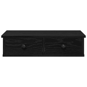 Ράφι τοίχου με συρτάρια Μαύρο 60x28x15 cm Κατασκευασμένο ξύλο