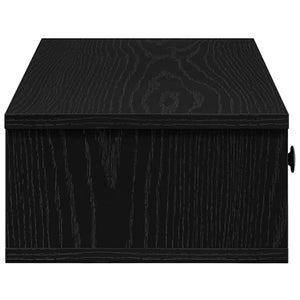 Ράφι τοίχου με συρτάρια Μαύρο 60x28x15 cm Κατασκευασμένο ξύλο