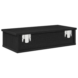 Ράφι τοίχου με συρτάρια Μαύρο 60x28x15 cm Κατασκευασμένο ξύλο