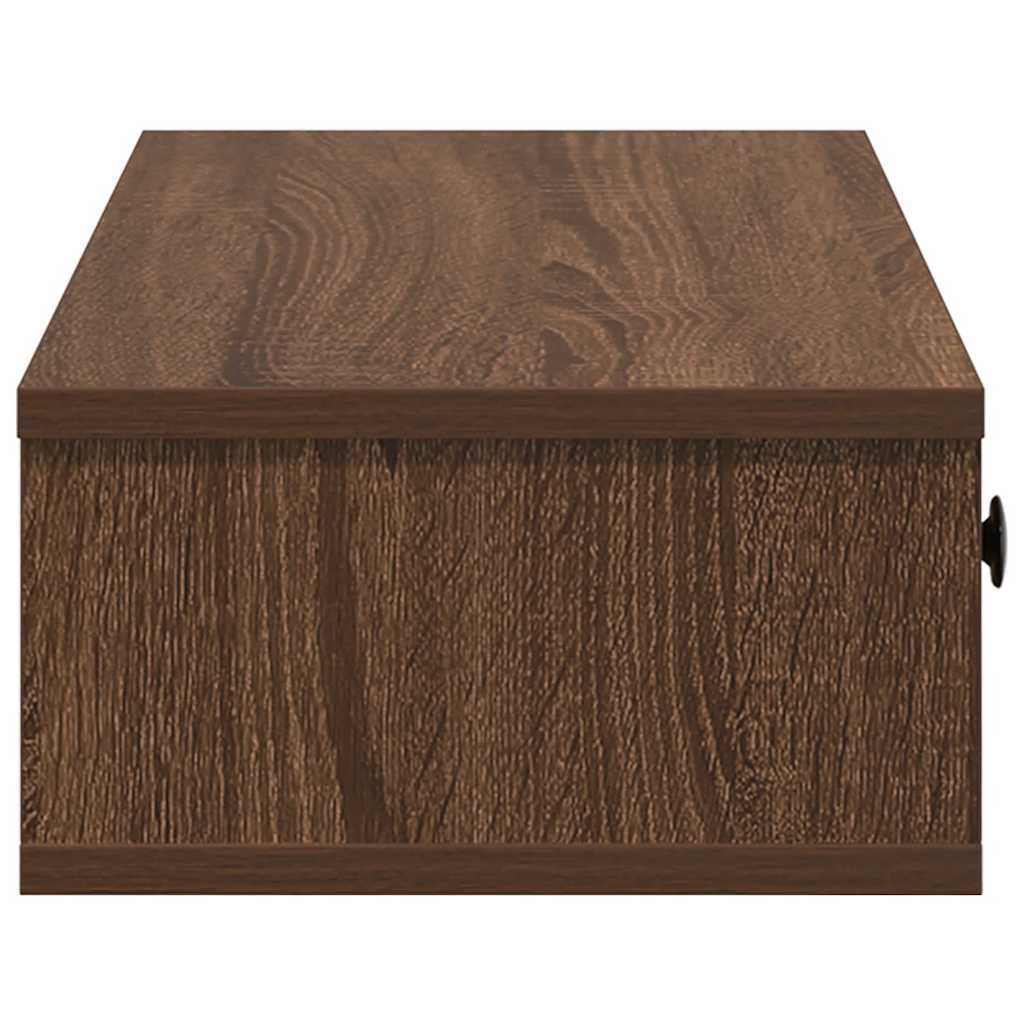 Ράφι τοίχου με συρτάρια καφέ δρυς Κατασκευασμένο ξύλο - Pakobazaar