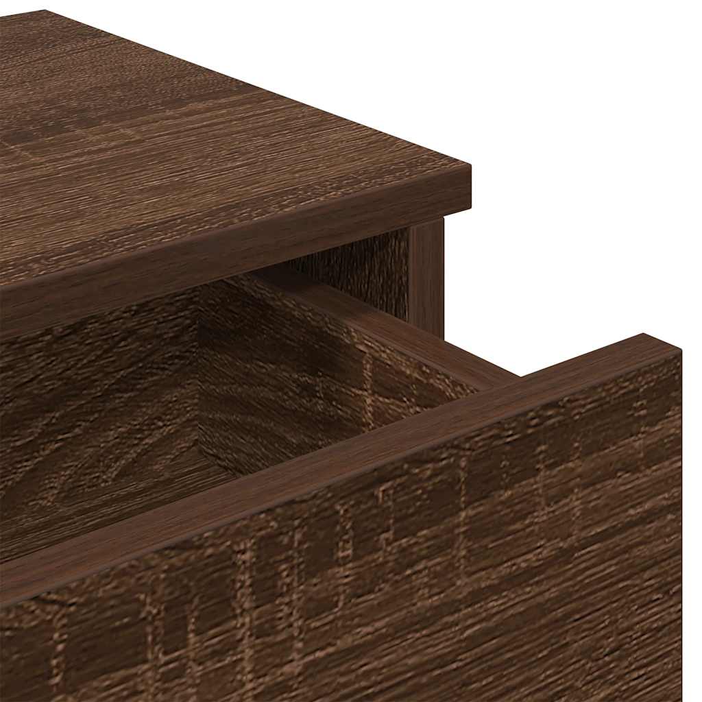 Ράφι τοίχου με συρτάρια καφέ δρυς Κατασκευασμένο ξύλο - Pakobazaar