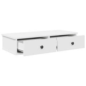 Ράφι τοίχου με συρτάρια Λευκό 80x34x17 cm Κατασκευασμένο ξύλο - Pakobazaar