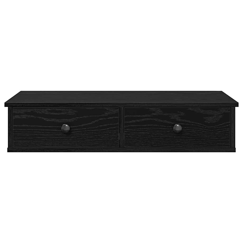 Ράφι τοίχου με συρτάρια Μαύρο 80x34x17 cm Κατασκευασμένο ξύλο - Pakobazaar