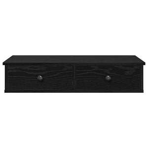 Ράφι τοίχου με συρτάρια Μαύρο 80x34x17 cm Κατασκευασμένο ξύλο - Pakobazaar