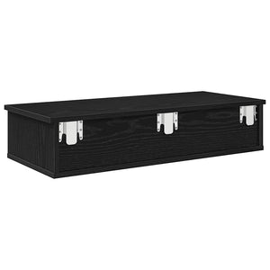 Ράφι τοίχου με συρτάρια Μαύρο 80x34x17 cm Κατασκευασμένο ξύλο - Pakobazaar