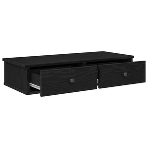 Ράφι τοίχου με συρτάρια Μαύρο 80x34x17 cm Κατασκευασμένο ξύλο - Pakobazaar
