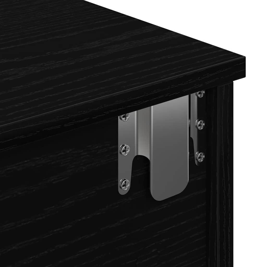 Ράφι τοίχου με συρτάρια Μαύρο 80x34x17 cm Κατασκευασμένο ξύλο - Pakobazaar