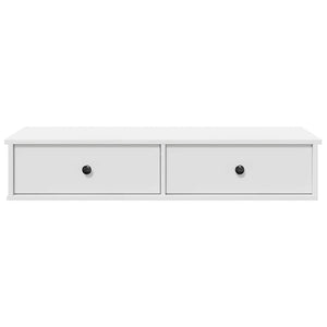 Ράφι τοίχου με συρτάρια Λευκό 100x37,5x19 cm Ξύλινη κατασκευή