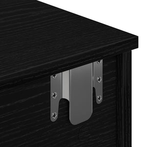 Ράφι τοίχου με συρτάρια Μαύρο 100x37,5x19 cm Ξύλινη κατασκευή