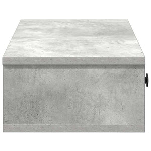 Ράφι τοίχου με συρτάρια Γκρι μπετόν 100x37,5x19 cm Ξύλο μηχανής - Pakobazaar