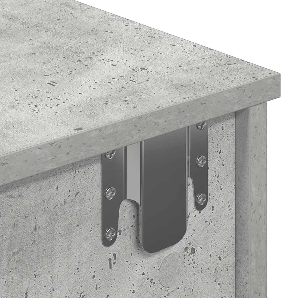 Ράφι τοίχου με συρτάρια Γκρι μπετόν 100x37,5x19 cm Ξύλο μηχανής - Pakobazaar