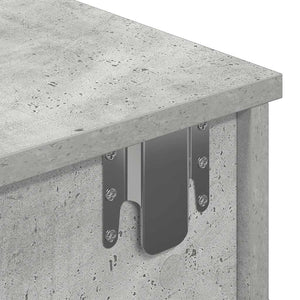 Ράφι τοίχου με συρτάρια Γκρι μπετόν 100x37,5x19 cm Ξύλο μηχανής - Pakobazaar