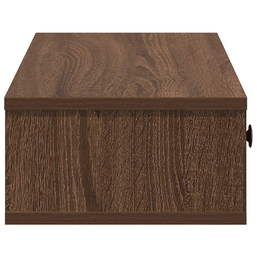 Ράφι τοίχου με συρτάρια καφέ δρυς 100x37,5x19 cm Ξύλο μηχανής - Pakobazaar