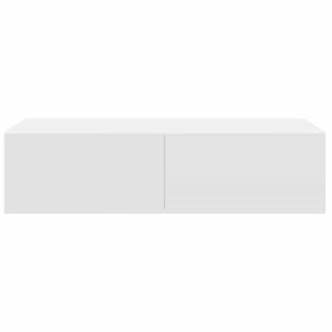 Ράφι τοίχου με συρτάρια Λευκό 60x26,5x15 cm Κατασκευασμένο ξύλο