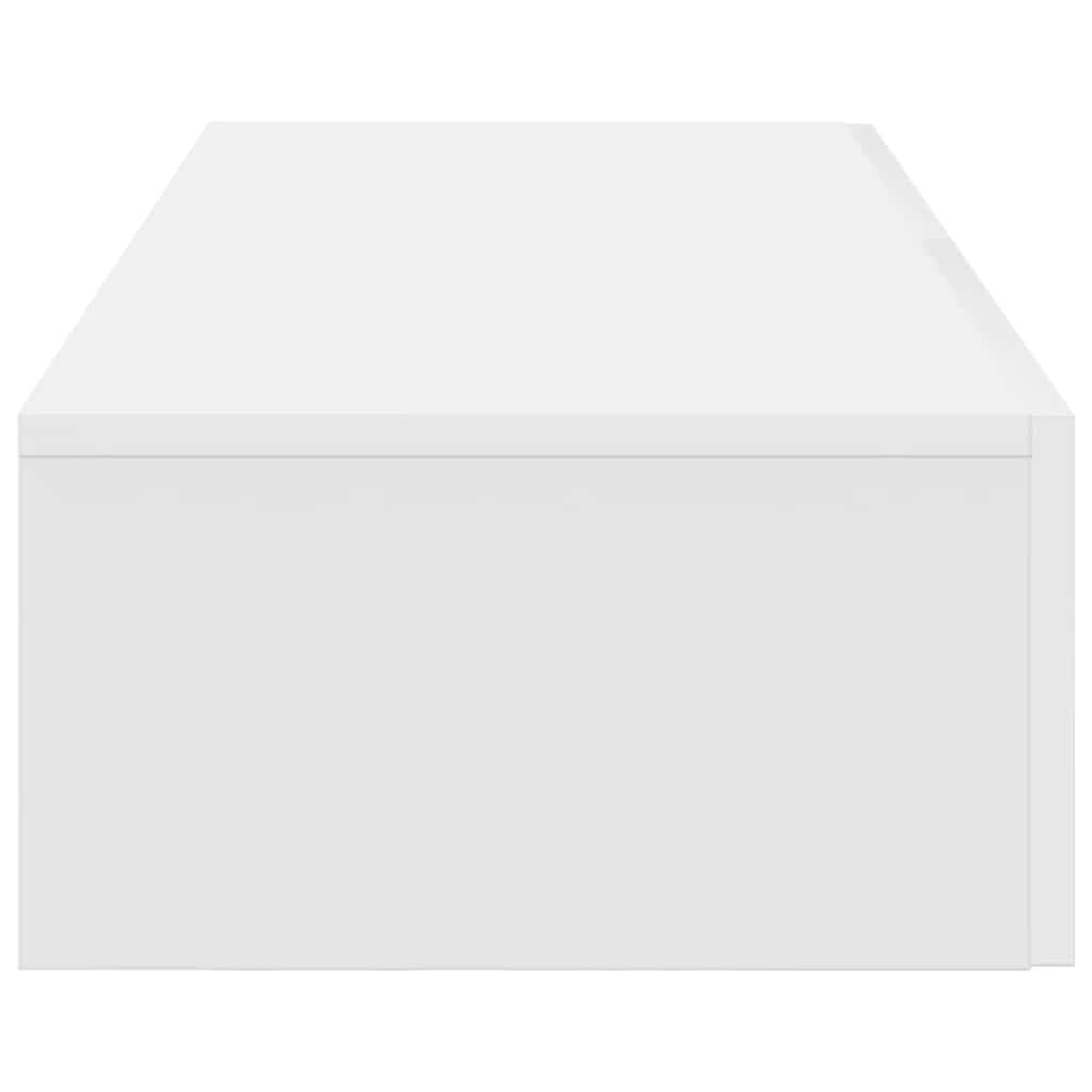 Ράφι τοίχου με συρτάρια Λευκό 60x26,5x15 cm Κατασκευασμένο ξύλο
