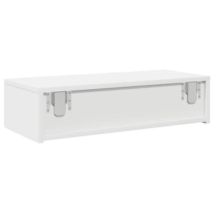 Ράφι τοίχου με συρτάρια Λευκό 60x26,5x15 cm Κατασκευασμένο ξύλο