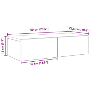 Ράφι τοίχου με συρτάρια Λευκό 60x26,5x15 cm Κατασκευασμένο ξύλο