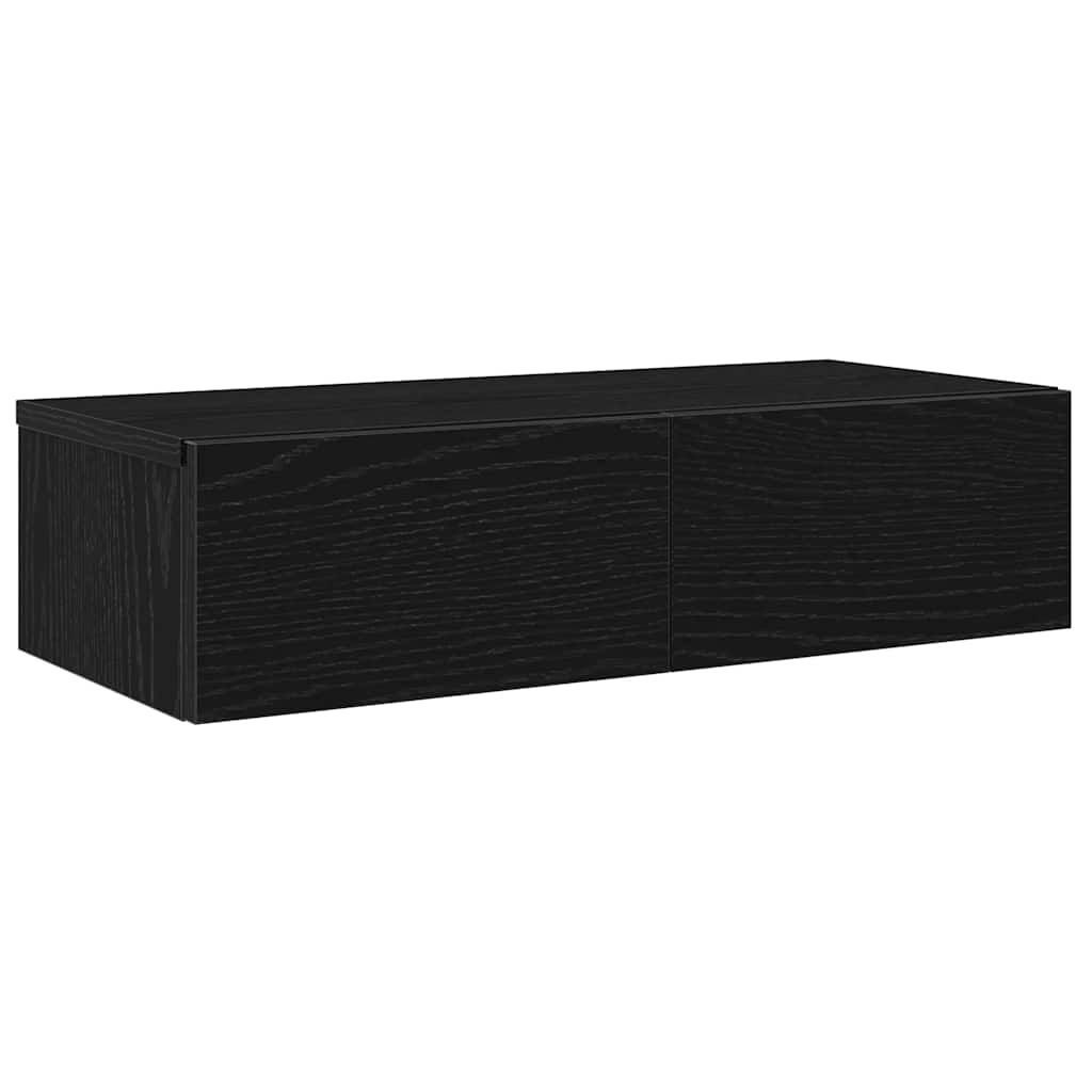 Ράφι τοίχου με συρτάρια Μαύρο 60x26,5x15 cm Ξύλινη κατασκευή - Pakobazaar