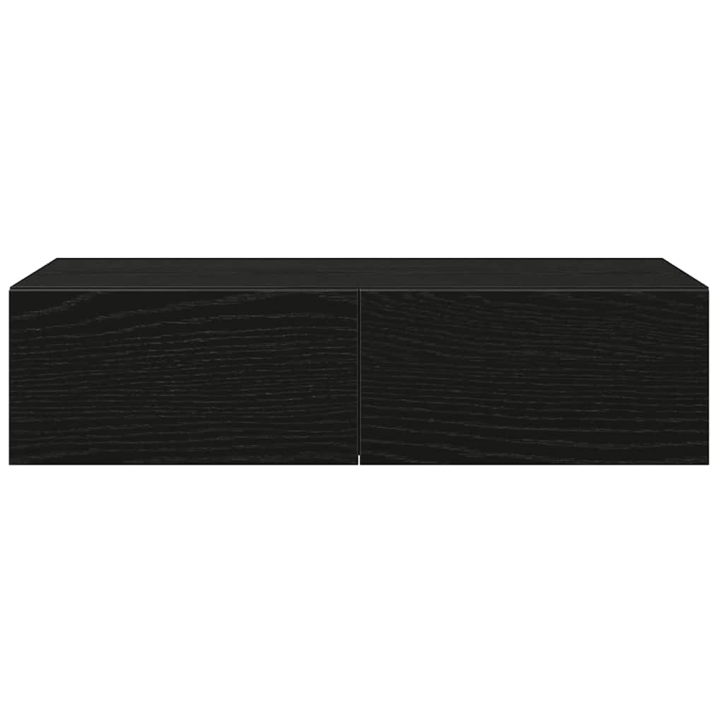 Ράφι τοίχου με συρτάρια Μαύρο 60x26,5x15 cm Ξύλινη κατασκευή - Pakobazaar