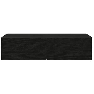 Ράφι τοίχου με συρτάρια Μαύρο 60x26,5x15 cm Ξύλινη κατασκευή - Pakobazaar