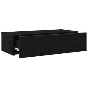 Ράφι τοίχου με συρτάρια Μαύρο 60x26,5x15 cm Ξύλινη κατασκευή - Pakobazaar
