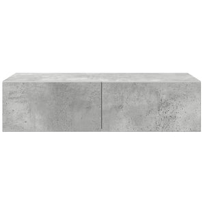 Ράφι τοίχου με συρτάρια Γκρι μπετόν 60x26,5x15 cm Ξύλο μηχανής - Pakobazaar