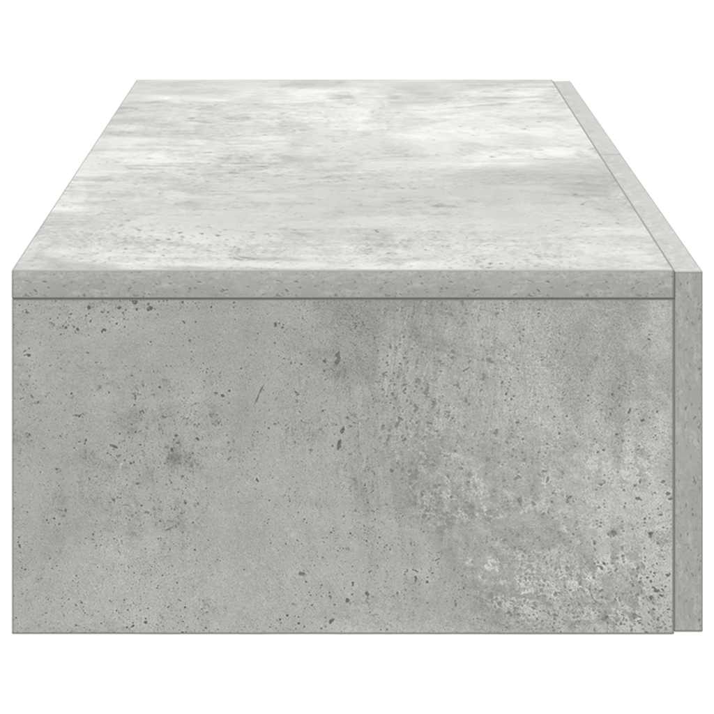 Ράφι τοίχου με συρτάρια Γκρι μπετόν 60x26,5x15 cm Ξύλο μηχανής - Pakobazaar