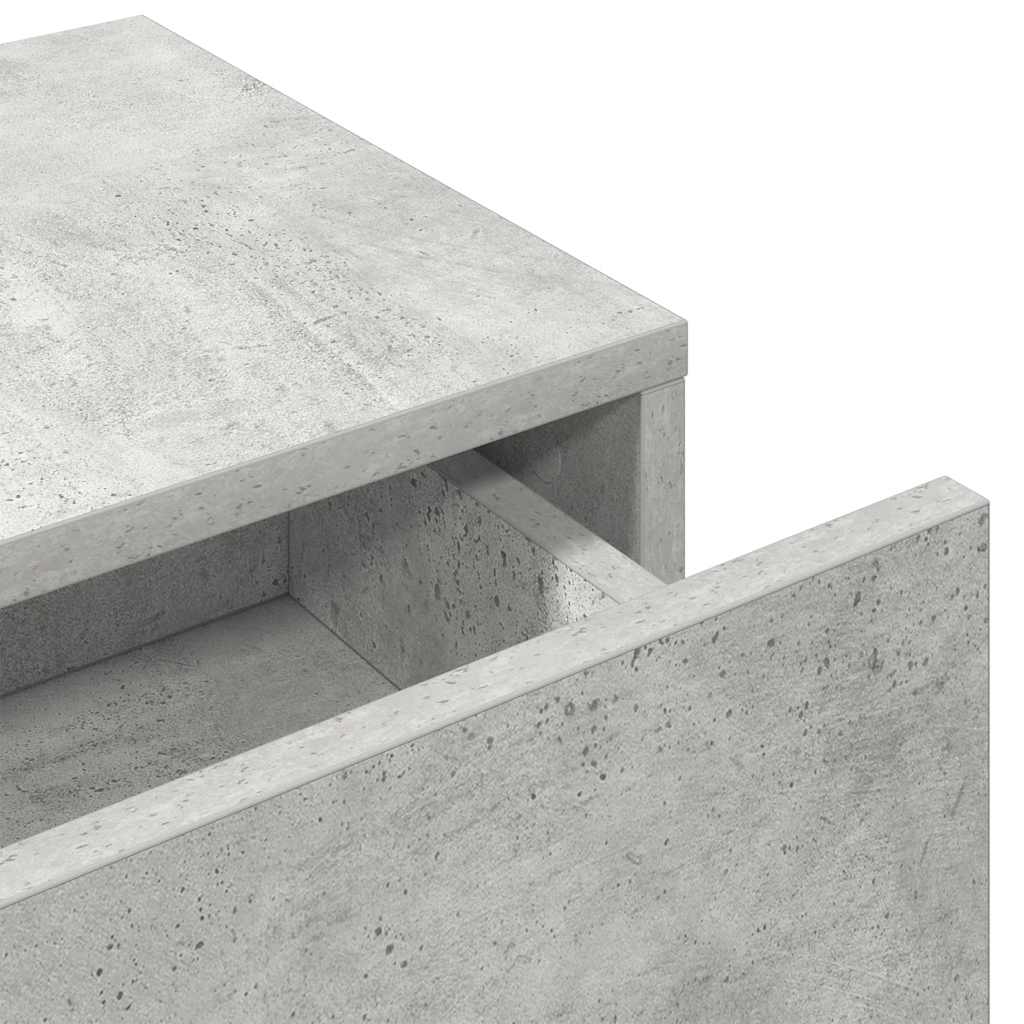 Ράφι τοίχου με συρτάρια Γκρι μπετόν 60x26,5x15 cm Ξύλο μηχανής - Pakobazaar