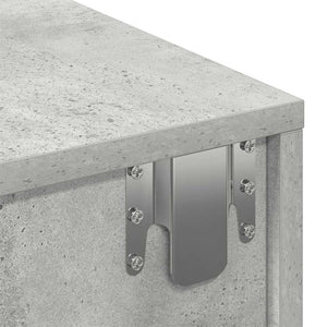 Ράφι τοίχου με συρτάρια Γκρι μπετόν 60x26,5x15 cm Ξύλο μηχανής - Pakobazaar
