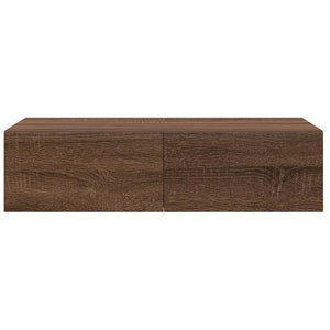Ράφι τοίχου με συρτάρια καφέ δρυς 60x26,5x15 cm Ξύλο μηχανής - Pakobazaar