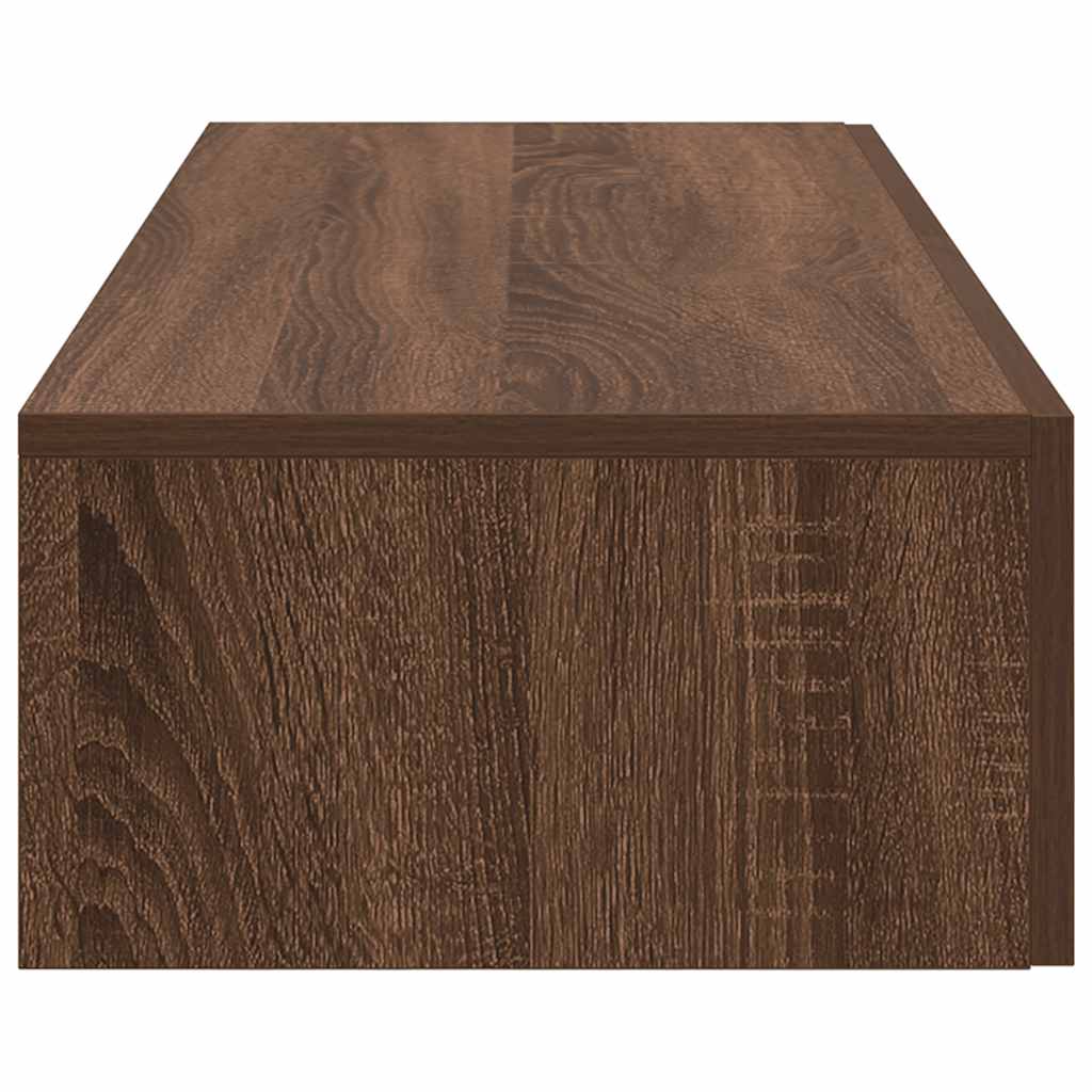 Ράφι τοίχου με συρτάρια καφέ δρυς 60x26,5x15 cm Ξύλο μηχανής - Pakobazaar