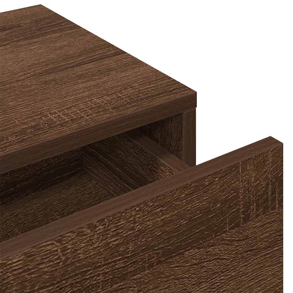 Ράφι τοίχου με συρτάρια καφέ δρυς 60x26,5x15 cm Ξύλο μηχανής - Pakobazaar