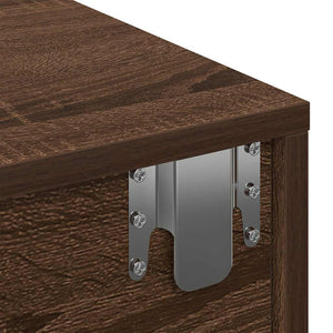Ράφι τοίχου με συρτάρια καφέ δρυς 60x26,5x15 cm Ξύλο μηχανής - Pakobazaar
