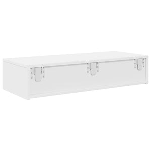 Ράφι τοίχου με συρτάρια Λευκό 80x33x17 cm Κατασκευασμένο ξύλο
