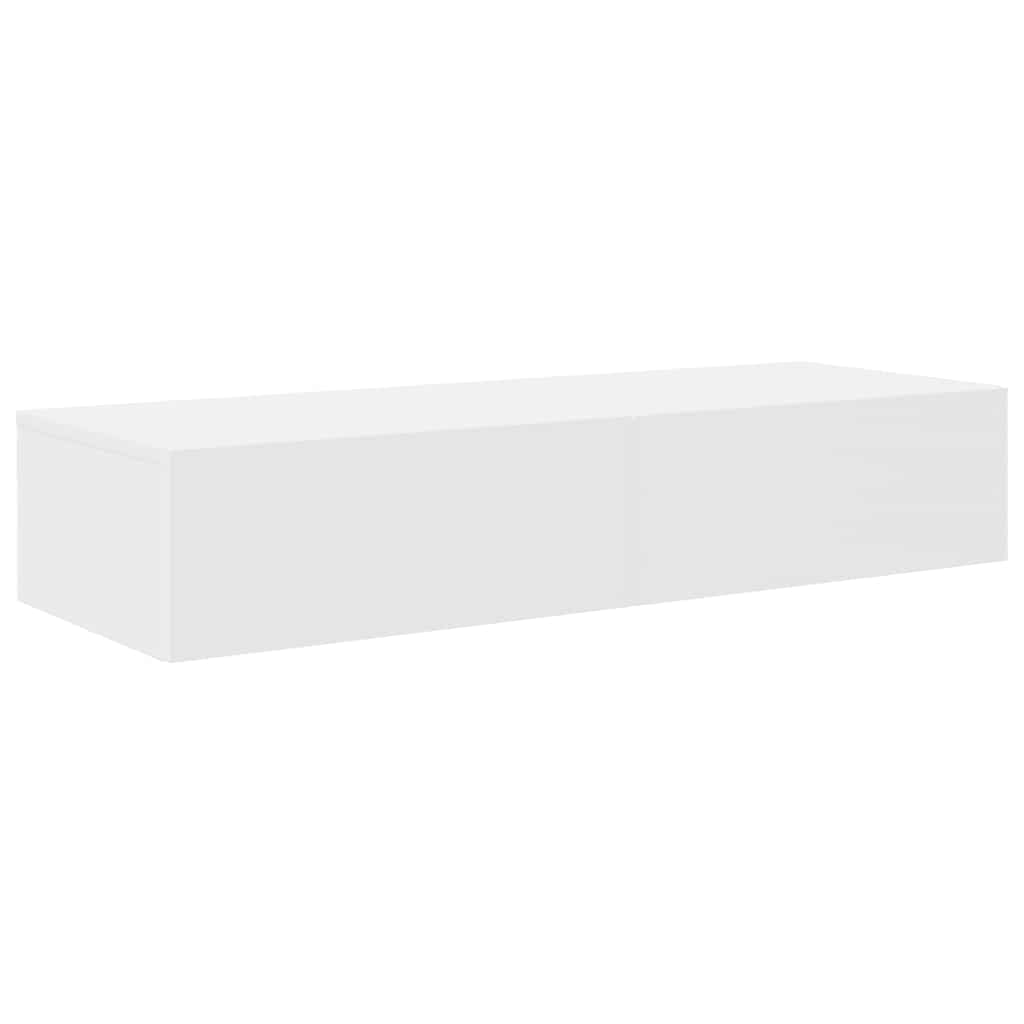 Ράφι τοίχου με συρτάρια Λευκό 100x36x19 cm Κατασκευασμένο ξύλο