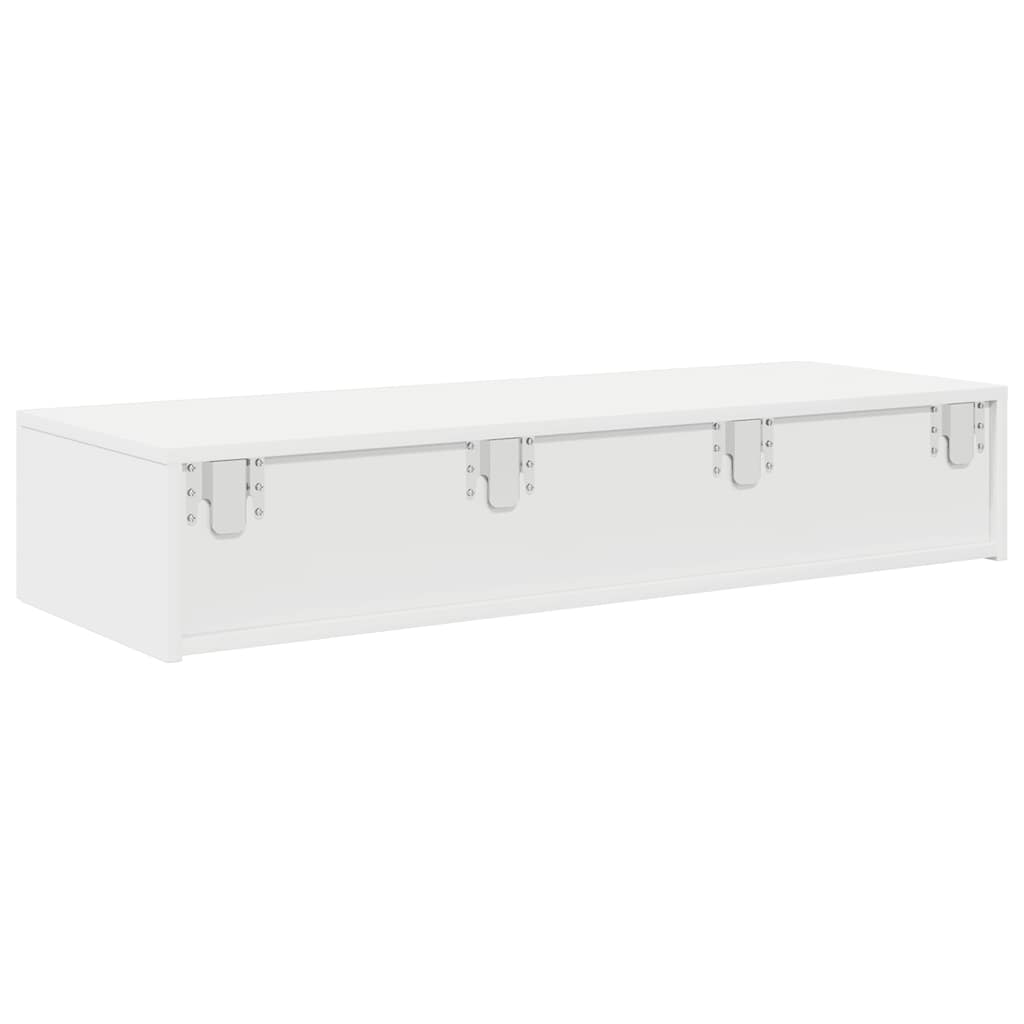 Ράφι τοίχου με συρτάρια Λευκό 100x36x19 cm Κατασκευασμένο ξύλο