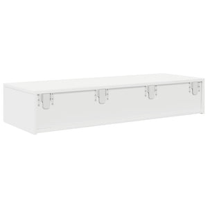 Ράφι τοίχου με συρτάρια Λευκό 100x36x19 cm Κατασκευασμένο ξύλο