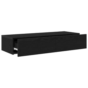 Ράφι τοίχου με συρτάρια Μαύρο 100x36x19 cm Κατασκευασμένο ξύλο - Pakobazaar