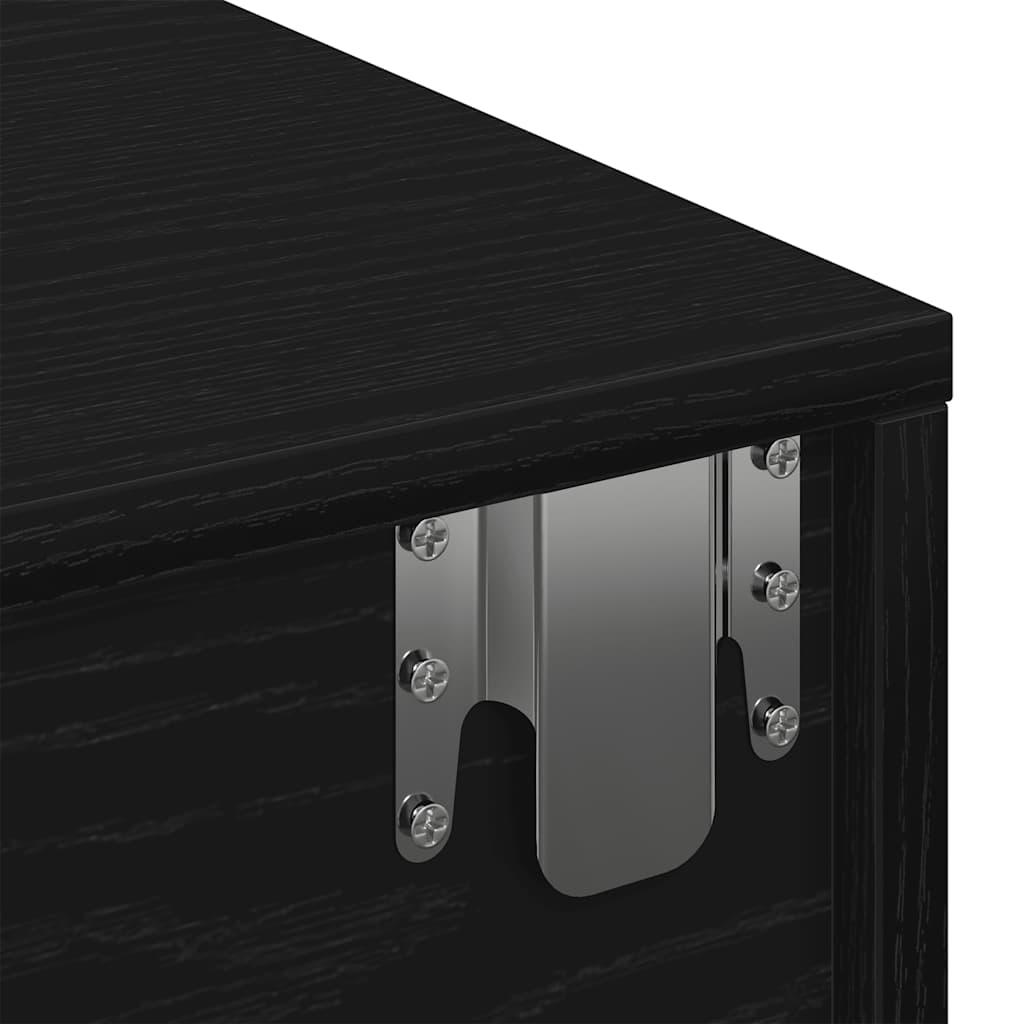 Ράφι τοίχου με συρτάρια Μαύρο 100x36x19 cm Κατασκευασμένο ξύλο - Pakobazaar