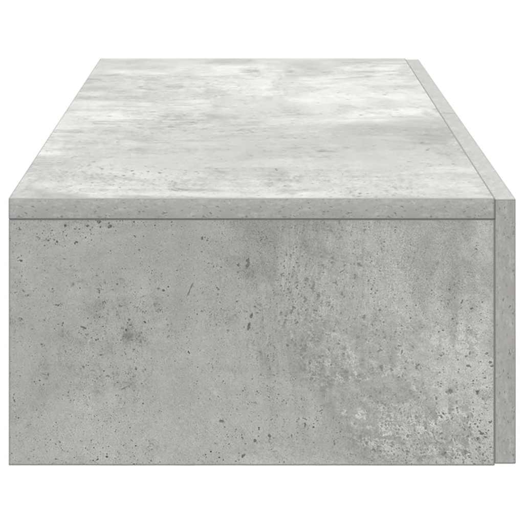 Ράφι τοίχου με συρτάρια Γκρι μπετόν 100x36x19 cm Ξύλο μηχανής