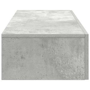 Ράφι τοίχου με συρτάρια Γκρι μπετόν 100x36x19 cm Ξύλο μηχανής