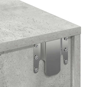 Ράφι τοίχου με συρτάρια Γκρι μπετόν 100x36x19 cm Ξύλο μηχανής