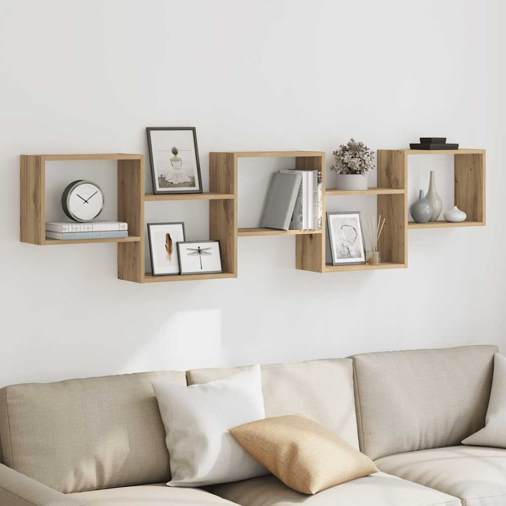 Ράφι τοίχου με κύβους 5 διαμερισμάτων Engineered Wood - Pakobazaar