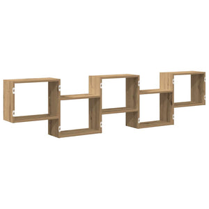 Ράφι τοίχου με κύβους 5 διαμερισμάτων Engineered Wood - Pakobazaar