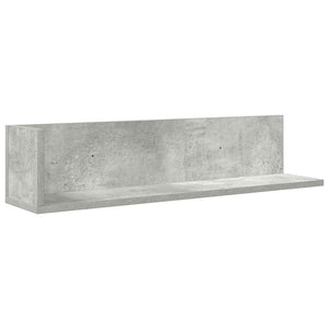 Ράφια τοίχου 2 τεμάχια Μπετόν Γκρι 75x16,5x16,5 cm Ξύλο μηχανής