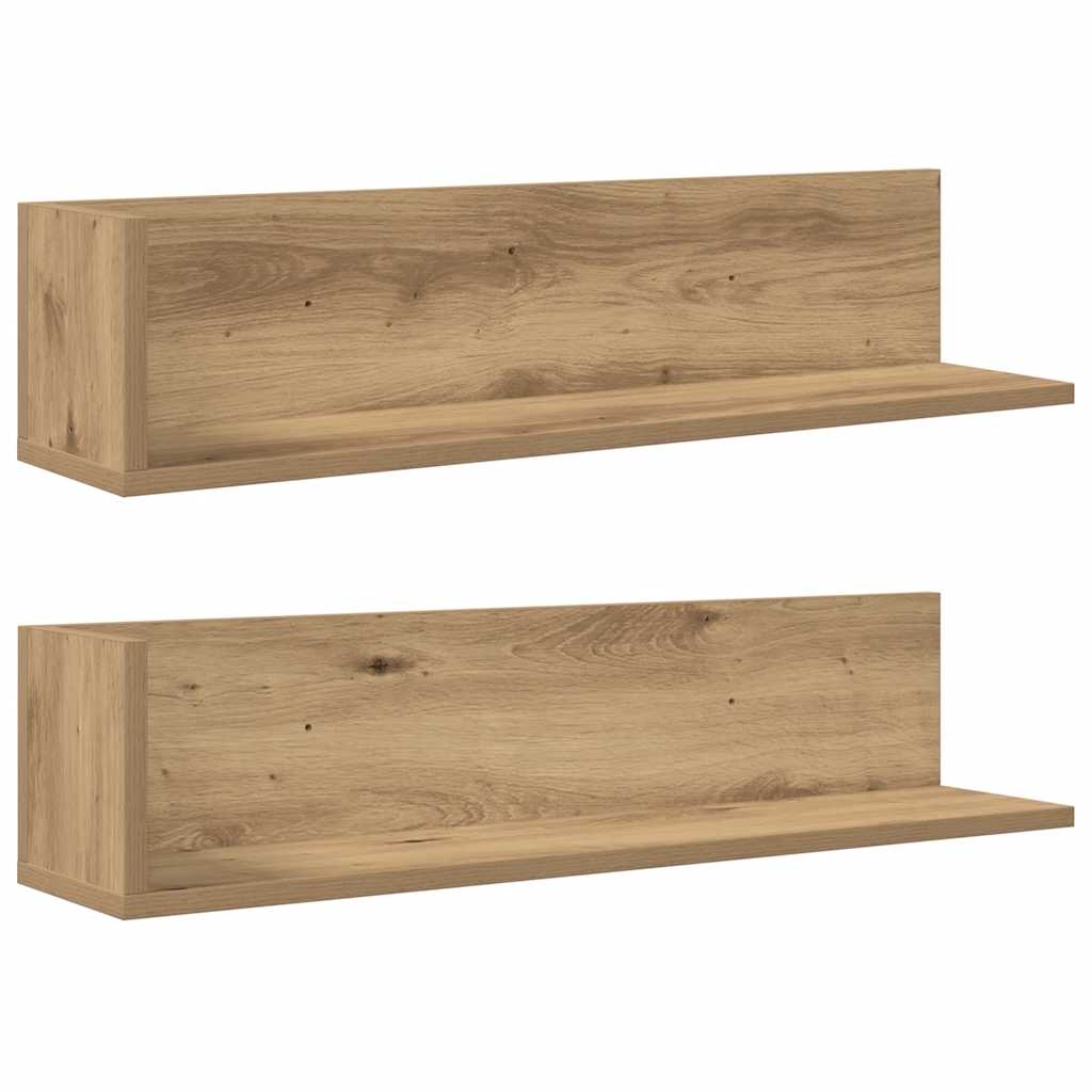 Ράφια τοίχου 2 τεμάχια Artisan Oak Κατασκευασμένο ξύλο - Pakobazaar