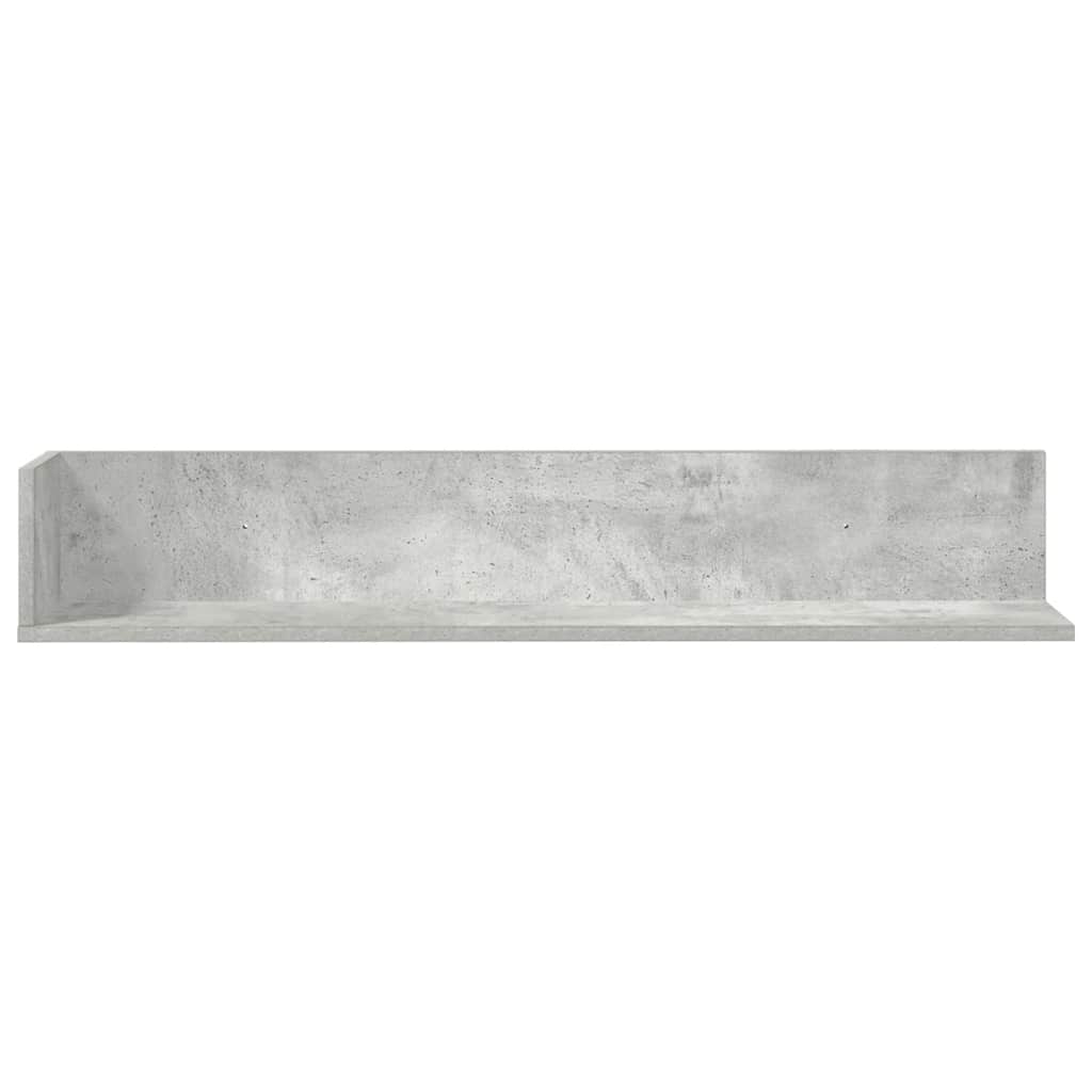 Ράφια τοίχου 2 τεμάχια Μπετόν Γκρι 100x16,5x16,5cm Ξύλο μηχανής - Pakobazaar