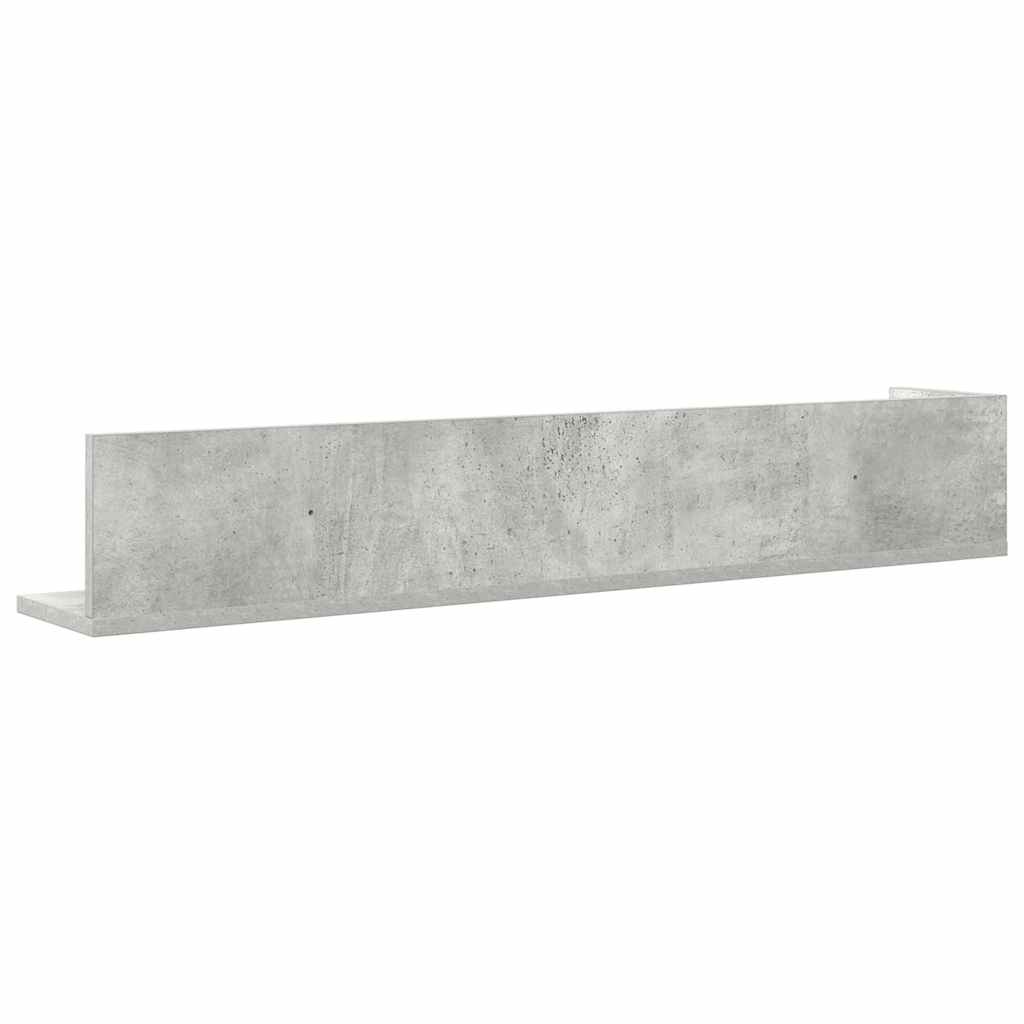 Ράφια τοίχου 2 τεμάχια Μπετόν Γκρι 100x16,5x16,5cm Ξύλο μηχανής - Pakobazaar