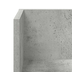 Ράφια τοίχου 2 τεμάχια Μπετόν Γκρι 100x16,5x16,5cm Ξύλο μηχανής - Pakobazaar