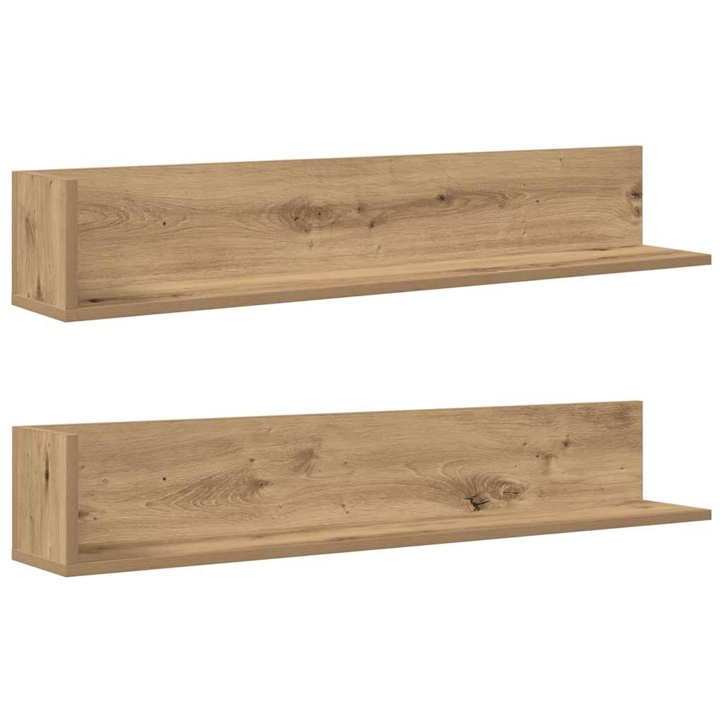 Ράφια τοίχου 2 τεμάχια Artisan Oak Κατασκευασμένο ξύλο - Pakobazaar